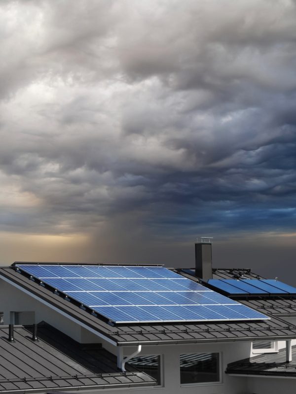 Solar panels on house rooftop